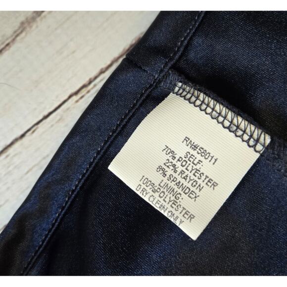 David Meister Navy Blue Cap Sleeve Button Front Dress sz 12 - Picture 2 of 4